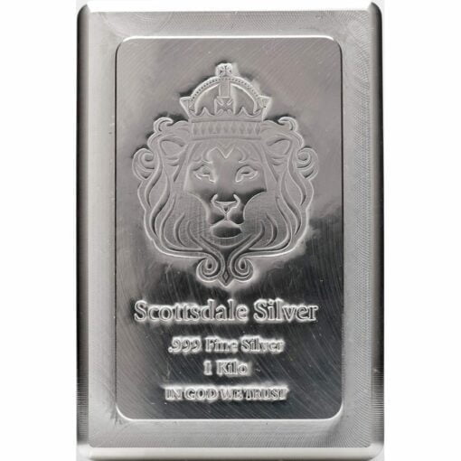 Scottsdale Silver 1kg .999 Silver Cast Bullion Stacker Bar 1