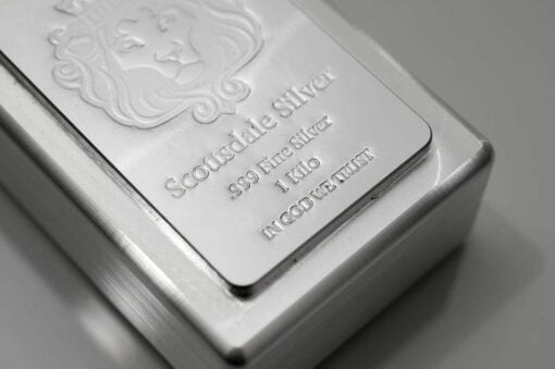 Scottsdale Silver 1kg .999 Silver Cast Bullion Stacker Bar 3