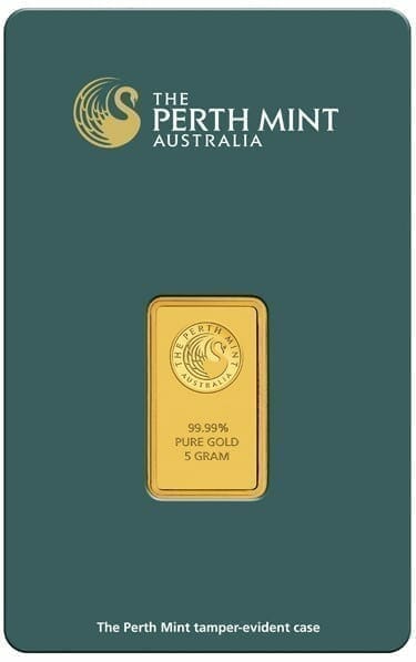 Perth Mint Kangaroo 5g .9999 Gold Minted Bullion Bar - Green Security Card 2