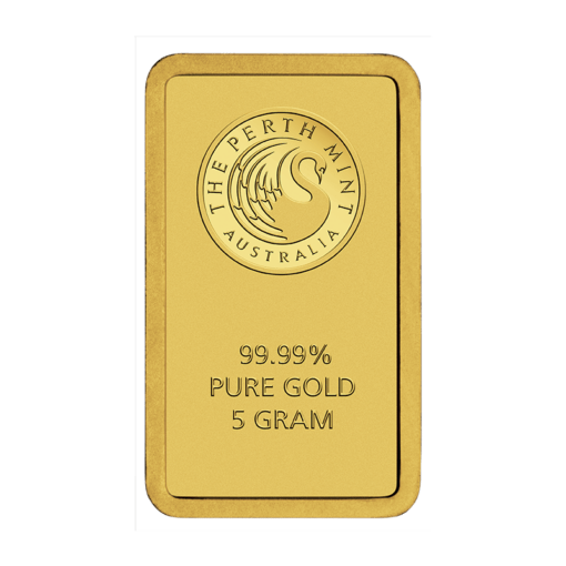 perth mint kangaroo 5g .9999 gold minted bullion bar