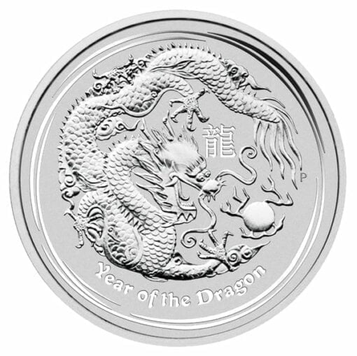 2012 Year Of The Dragon 2oz .999 Silver Bullion Coin - Lunar Series II 1