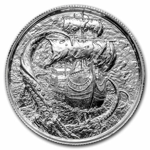 Privateer Series - The Kraken 2oz .999 Ultra High Relief Silver Bullion Coin - Elemetal Mint 1