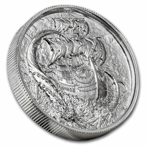 Privateer Series - The Kraken 2oz .999 Ultra High Relief Silver Bullion Coin - Elemetal Mint 2
