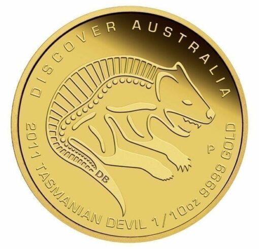 2011 Discover Australia Dreaming Series - Tasmanian Devil 1/10oz .9999 Gold Proof Coin - The Perth Mint 2