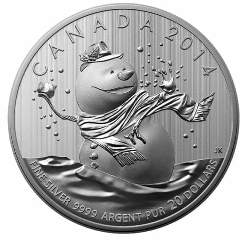 2014 $20 Snowman 1/4oz .9999 Silver Coin - Royal Canadian Mint 1