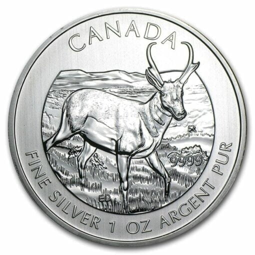 2013 Wild Life Series - Pronghorn Antelope 1oz .9999 Silver Bullion Coin - Royal Canadian Mint 1