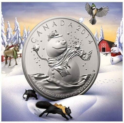 2014 $20 Snowman 1/4oz .9999 Silver Coin - Royal Canadian Mint 3