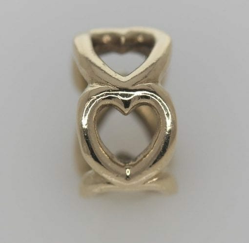 Pandora 14ct Open Heart Gold Spacer Charm - 750454 - ALE 585 3