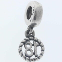 Pandora Sterling Silver "18" Eighteen Hanging Charm - 790495 - Retired ALE 925 4