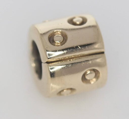 Pandora 14ct Gold Spotted Fixed Clip Charm - 750345 - ALE 585 2