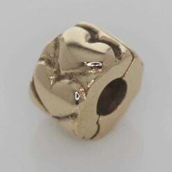 Pandora 14ct Gold Heart Fixed Clip Charm - 750243 - ALE 585 6