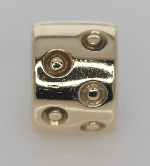 Pandora 14ct Gold Spotted Fixed Clip Charm - 750345 - ALE 585 4