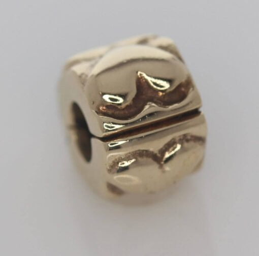 Pandora 14ct Gold Heart Fixed Clip Charm - 750243 - ALE 585 4
