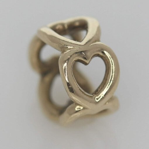 Pandora 14ct Open Heart Gold Spacer Charm - 750454 - ALE 585 1