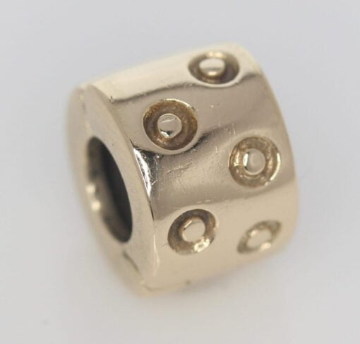 Pandora 14ct Gold Spotted Fixed Clip Charm - 750345 - ALE 585 1