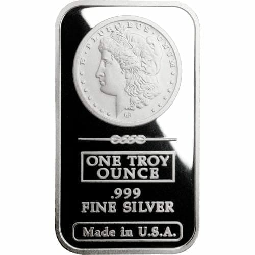 Morgan Dollar Design 1oz .999 Fine Silver Bar - Great American Mint 1