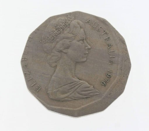 1976 Australian 50c Coin - Broadstrike Error - 50 Cent Coin 2