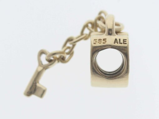 Pandora 14ct Gold Key To My Heart Charm - 750341 - Retired ALE 585 3