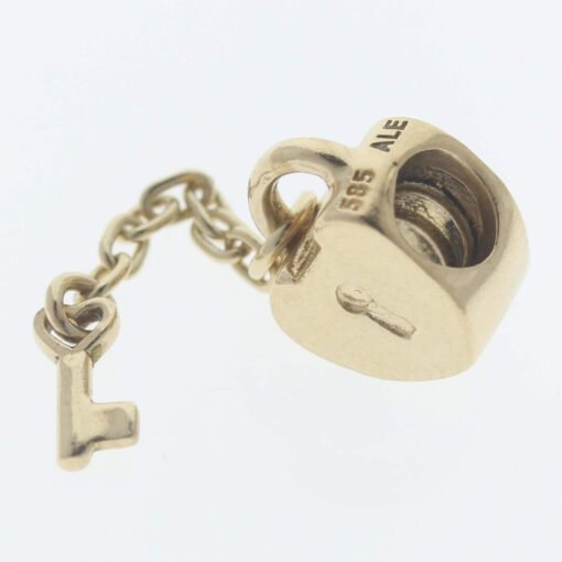 Pandora 14ct Gold Key To My Heart Charm - 750341 - Retired ALE 585 1