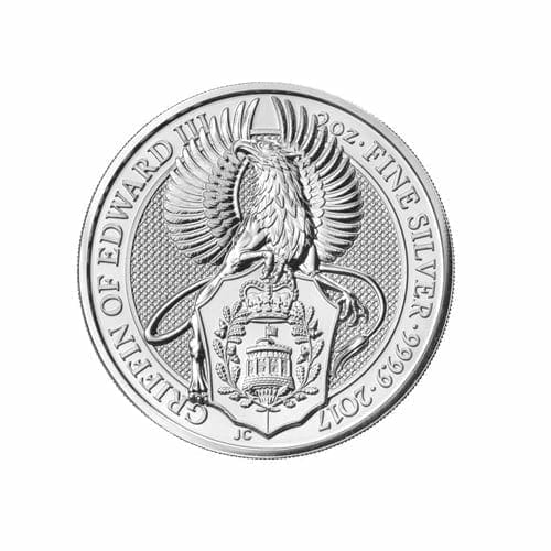 2017 Queen's Beasts Griffin of Edward III 2oz .9999 Silver Bullion Coin - Royal British Mint 1