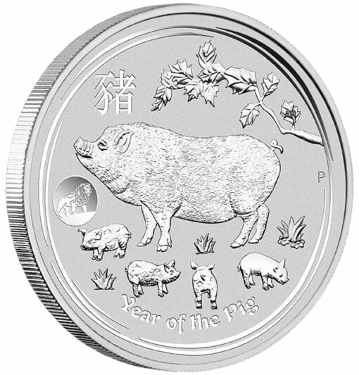 2019 Year of the Pig with Lion Privy 1oz .9999 Silver Bullion Coin - Lunar Series II - The Perth Mint 2
