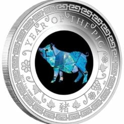 2019 Opal Lunar Series - Year of the Pig 1oz .9999 Silver Proof Coin - The Perth Mint 6