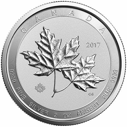 2017 Silver Twin Maples 2oz .9999 Silver Bullion Coin - Maple Leaf - Royal Canadian Mint 1