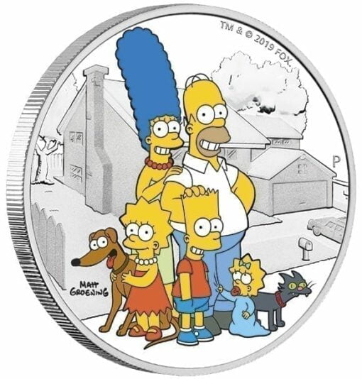 2019 The Simpsons Family Coloured 2oz .9999 Silver Proof Coin - The Perth Mint 3