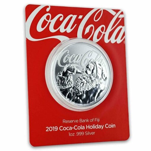 2019 1oz .999 Silver Coca-Cola Santa Holiday Coin - Limited Mintage Collectible 5