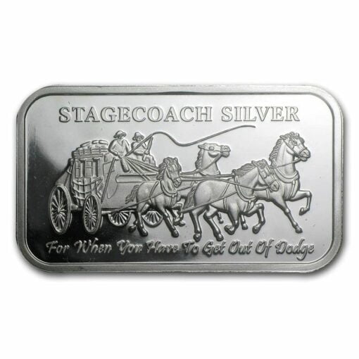 Stagecoach Silver 1oz .999 Silver Bullion Bar - 4 1/4oz Fractional - Northwest Territorial Mint 2