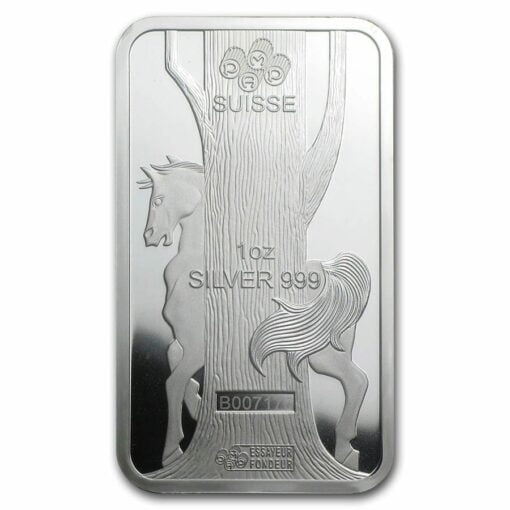2014 Year of the Horse 1oz .999 Silver Minted Bullion Bar - Lunar Calendar Series - PAMP Suisse 4