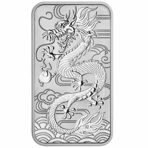 2018 Dragon 1oz .9999 Silver Bullion Rectangular Coin 1