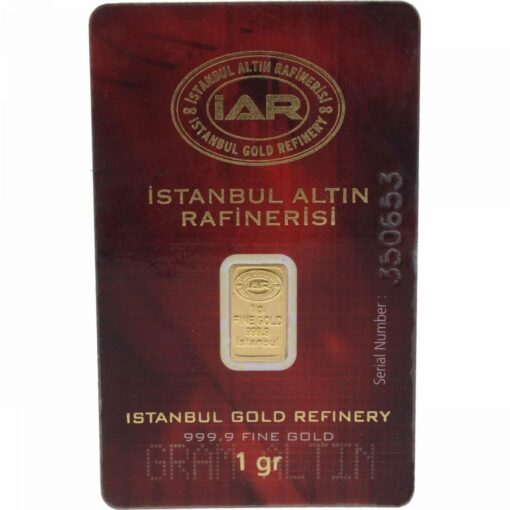 Istanbul Gold Refinery 1g .9999 Gold Minted Bullion Bar 1