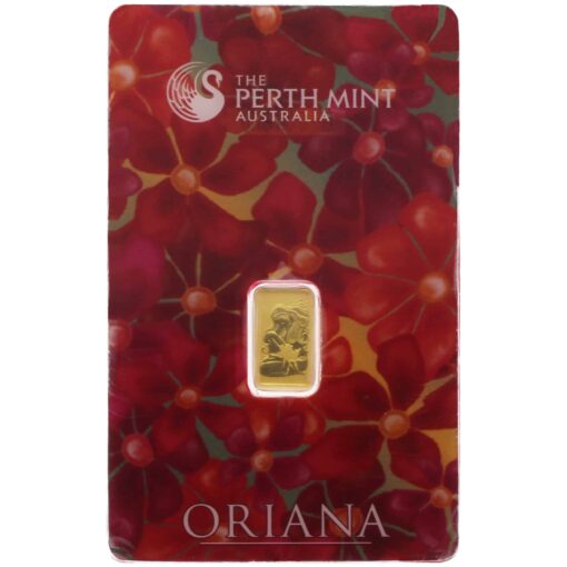 Perth Mint Oriana 1g Gold Minted Bullion Bar - Red Security Card 1