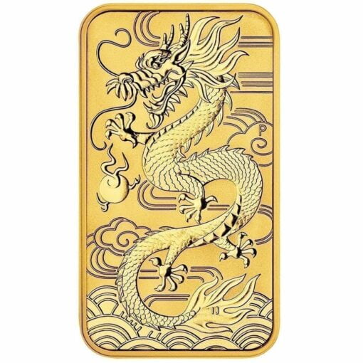 2018 Dragon 1oz .9999 Gold Bullion Rectangular Coin 1