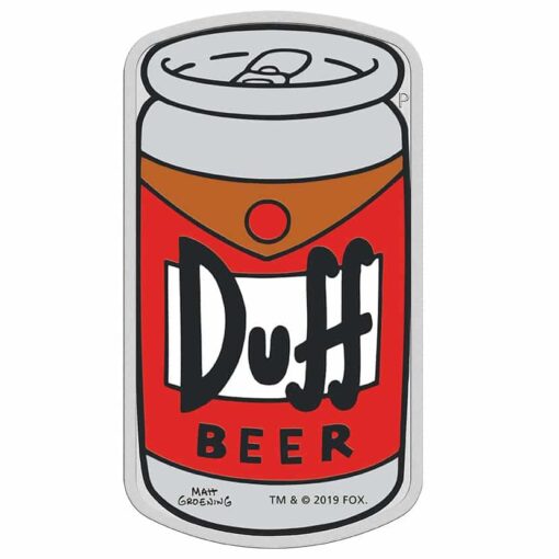 2019 The Simpsons - Duff Beer 1oz .9999 Silver Proof Coin 1
