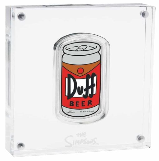 2019 The Simpsons - Duff Beer 1oz .9999 Silver Proof Coin 2