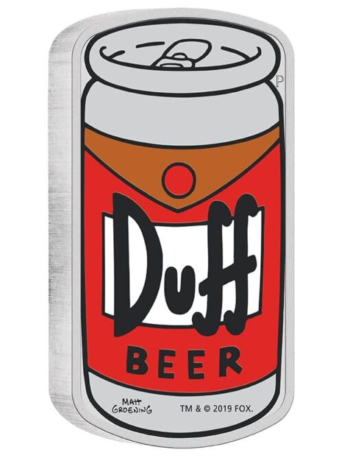 2019 The Simpsons - Duff Beer 1oz .9999 Silver Proof Coin 3