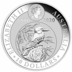2020 Australian Kookaburra 10oz .9999 Silver Bullion Coin - 30th Anniversary 5