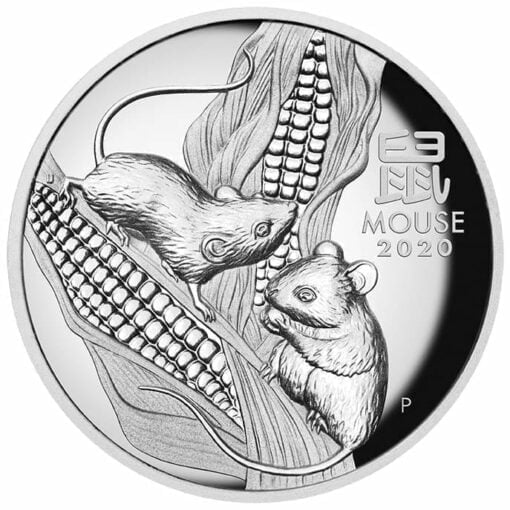 2020 Year of the Mouse 1oz .9999 Silver Proof High Relief Coin - Lunar Series III 1