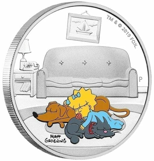 2019 The Simpsons - Maggie Simpson 1oz .9999 Silver Proof Coin 3