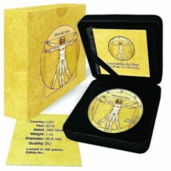 2019 Da Vinci Vitruvian Man - American Eagle 1oz Silver Coin 4