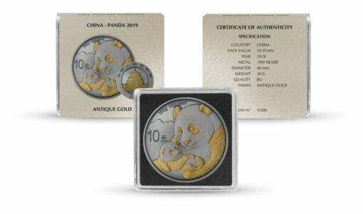 2019 Chinese Panda 30g Silver Coin - Antique Gold Edition 3