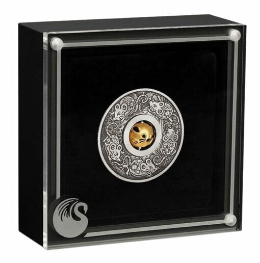 2020 Year of the Mouse Rotating Charm 1oz .9999 Silver Proof Antiqued Coin 5