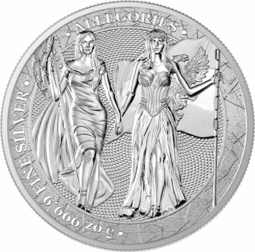 2019 The Allegories - Columbia & Germania 5oz .9999 Silver Coin 1