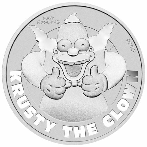 2020 The Simpsons - Krusty The Clown 1oz .9999 Silver Bullion Coin 1