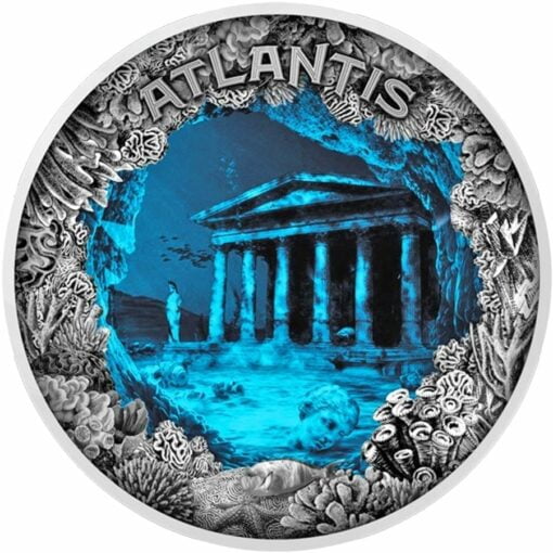 2019 Atlantis - The Sunken City 2oz .999 Antiqued Silver Coin 1