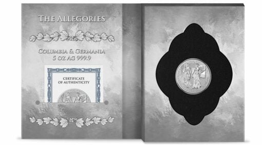 2019 The Allegories - Columbia & Germania 5oz .9999 Silver Coin 3