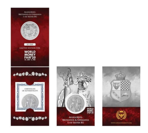 2019 The Allegories - Britannia & Germania 1oz .9999 Silver Coin - World Money Fair Exclusive 3