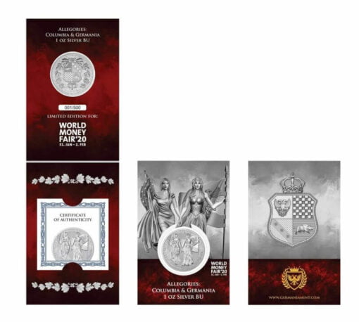2019 The Allegories - Columbia & Germania 1oz .9999 Silver Coin - World Money Fair Exclusive 3